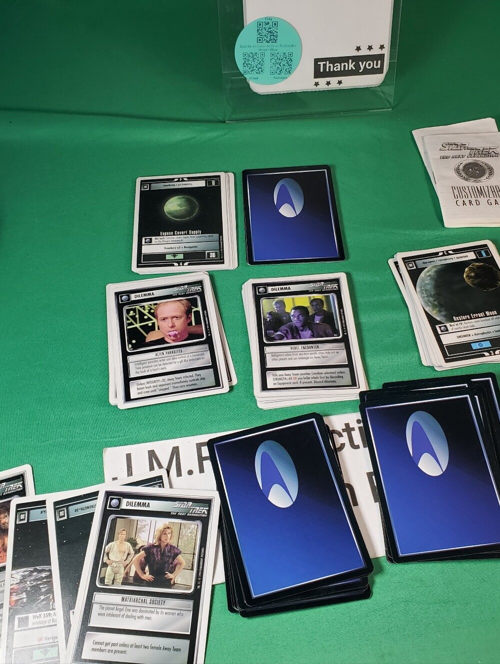 1996 Star Trek TNG CCG 40-Card Set + 2 Rule Books | Next Gen Decipher Doubles In